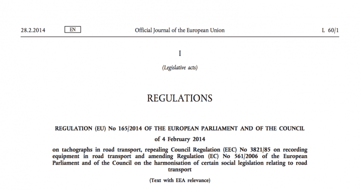 EU 165/2014 external transport manage