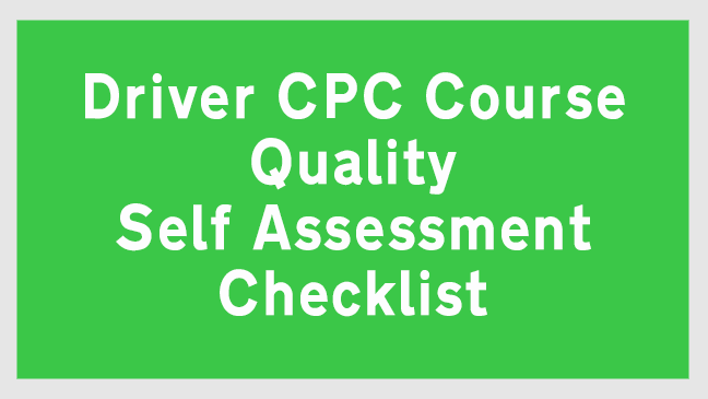 Driver CPC Course Quality Self Assessment Checklist